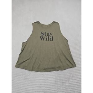 Vuori Shirt Womens Large Stay Wild Racer Back Tank Top Olive Green